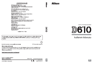 Kullanım kılavuzu Nikon D610 Dijital kamera