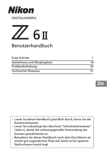 Bedienungsanleitung Nikon Z 6II Digitalkamera