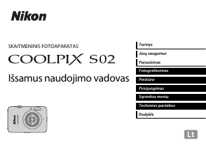 Vadovas Nikon Coolpix S02 Skaitmeninis fotoaparatas