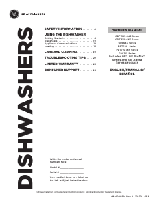 Manual GE PDP715SYN0FS Dishwasher