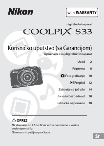 Priručnik Nikon Coolpix S33 Digitalni fotoaparat
