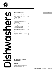 Handleiding GE GSM2200N10CC Vaatwasser