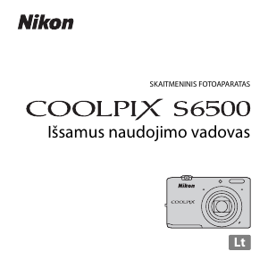 Vadovas Nikon Coolpix S6500 Skaitmeninis fotoaparatas