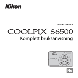 Bruksanvisning Nikon Coolpix S6500 Digitalkamera