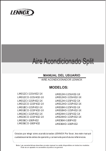 Manual de uso Lennox LM036HI-100P432 Aire acondicionado