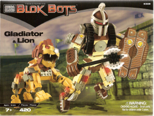 Manual Mega Bloks set 9358 Blok Bots Gladiator & Lion