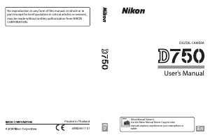 Manual Nikon D750 Digital Camera