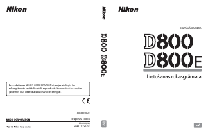 Rokasgrāmata Nikon D800 Digitālā kamera