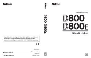 Manuál Nikon D800 Digitální fotoaparát