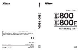 Priročnik Nikon D800 Digitalni fotoaparat