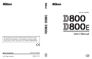 Manual Nikon D800 Digital Camera
