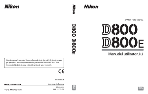 Manual Nikon D800E Cameră digitală