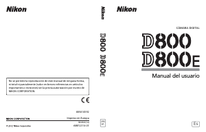 Manual de uso Nikon D800E Cámara digital