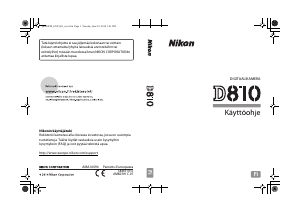 Käyttöohje Nikon D810 Digitaalikamera