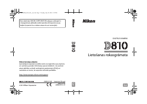 Rokasgrāmata Nikon D810 Digitālā kamera