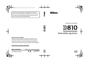 Priručnik Nikon D810 Digitalni fotoaparat