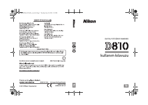 Kullanım kılavuzu Nikon D810 Dijital kamera