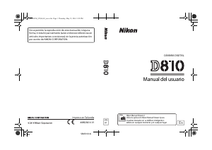 Manual de uso Nikon D810 Cámara digital