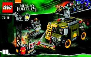 Käyttöohje Lego set 79115 Turtles Kilpikonnapakun hajotus