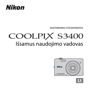 Vadovas Nikon Coolpix S3400 Skaitmeninis fotoaparatas