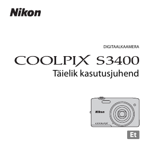 Kasutusjuhend Nikon Coolpix S3400 Digitaalne kaamera