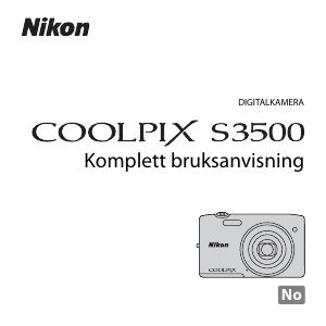 Bruksanvisning Nikon Coolpix S3500 Digitalkamera