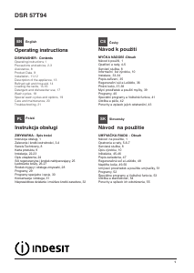 Manual Indesit DSR 57T94 CA EU Dishwasher