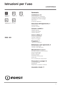 Manuale Indesit DSG 051 NX EU Lavastoviglie