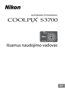 Vadovas Nikon Coolpix S3700 Skaitmeninis fotoaparatas