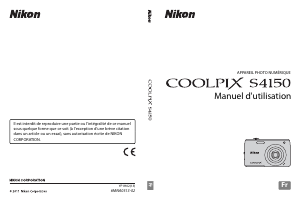 Mode d’emploi Nikon Coolpix S4150 Appareil photo numérique