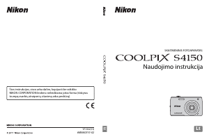 Vadovas Nikon Coolpix S4150 Skaitmeninis fotoaparatas