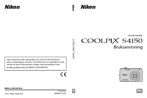 Bruksanvisning Nikon Coolpix S4150 Digitalkamera
