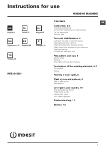 Instrukcja Indesit IWE 61051 EU Pralka