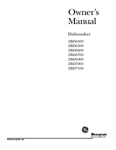 Manual Monogram ZBD6600G01SS Dishwasher