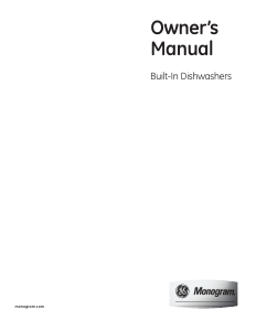 Manual Monogram ZBD7920P30SS Dishwasher