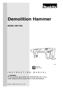 Manual Makita HM1100C Demolition Hammer