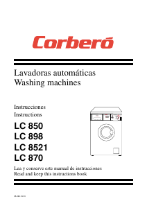 Manual de uso Corberó LC 850 Lavadora