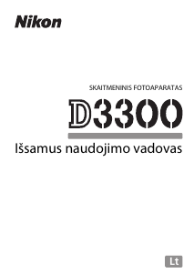 Vadovas Nikon D3300 Skaitmeninis fotoaparatas