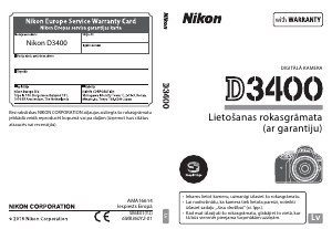 Rokasgrāmata Nikon D3400 Digitālā kamera