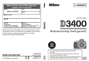 Bruksanvisning Nikon D3400 Digitalkamera