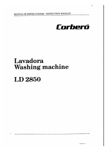 Manual de uso Corberó LD 2850 Lavadora