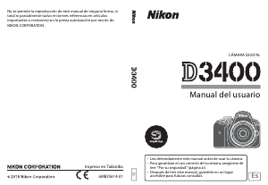 Manual de uso Nikon D3400 Cámara digital