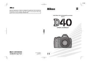 Mode d’emploi Nikon D40 Appareil photo numérique