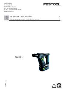 Manual Festool BHC 18 Li Impact Drill