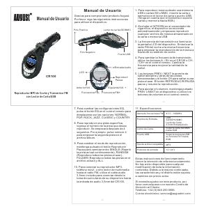 Manual de uso August CR100 Radio para coche