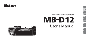 Kullanım kılavuzu Nikon MB-D12 Pil tutucu