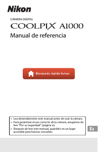 Manual de uso Nikon Coolpix A1000 Cámara digital
