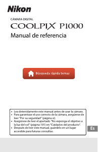 Manual de uso Nikon Coolpix P1000 Cámara digital
