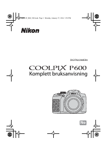 Bruksanvisning Nikon Coolpix P600 Digitalkamera