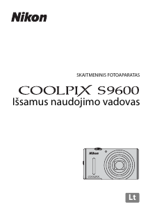 Vadovas Nikon Coolpix S9600 Skaitmeninis fotoaparatas